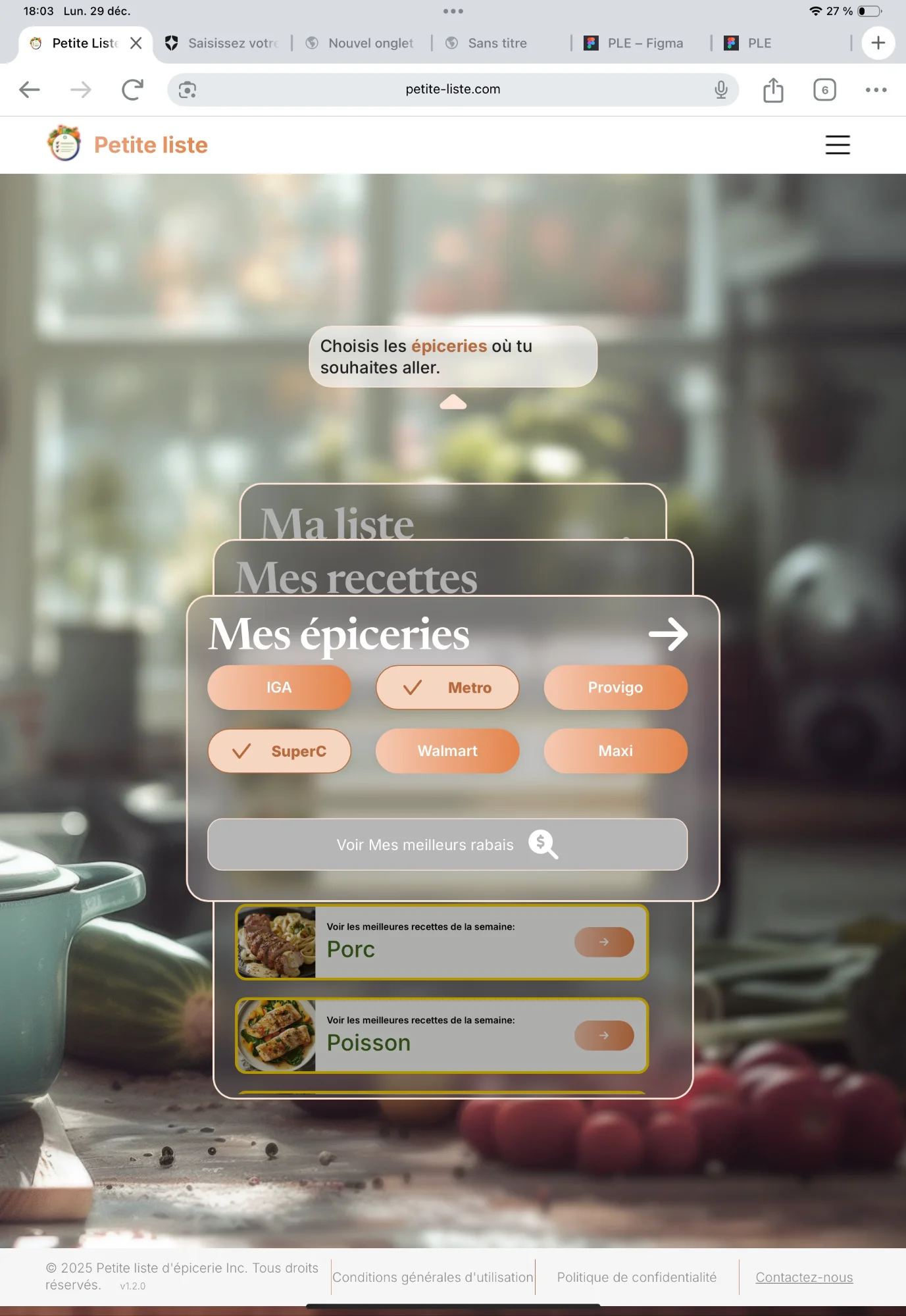 Choisis tes épiceries